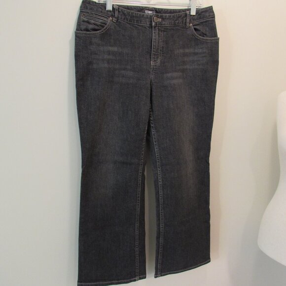 J Jill Vintage Charcoal Kick Flare Cotton Stretch Jeans Hong Kong Size 10 - Picture 2 of 16